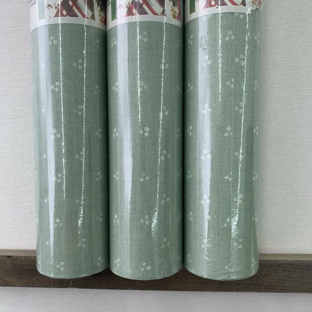 3 Count Imperial Wallcoverings Wallpaper Vintage Green, White Dots